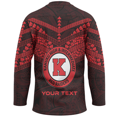 Hawaii Hockey Jersey - Kahuku High And Intermediate School Logo