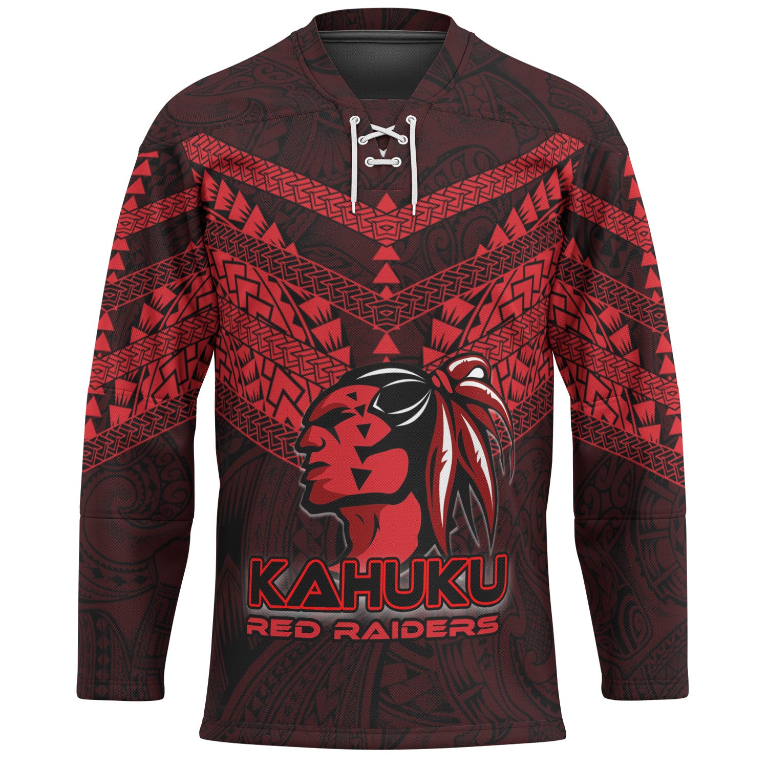 Hawaii Hockey Jersey - Kahuku High And Intermediate School Logo