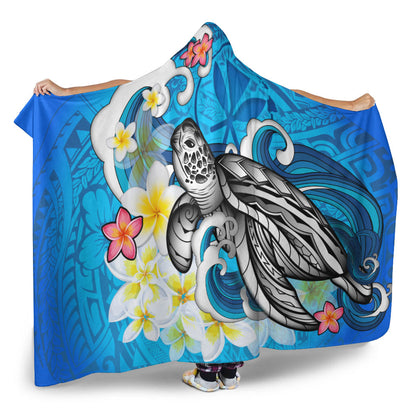 Hawaii Hooded Blanket Turtle With Plumeria Flowers