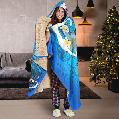 Hawaii Hooded Blanket Turtle With Plumeria Flowers