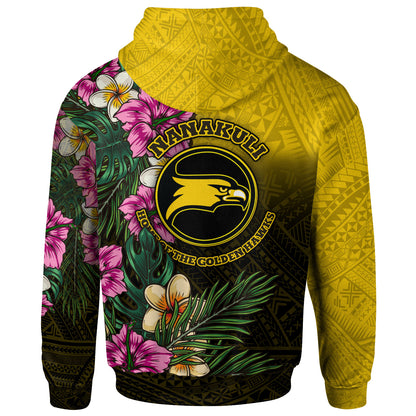 Hawaii Custom Personalised Hoodie - Nanakuli High and Intermediate School Hawaiian Tropical Flowers
