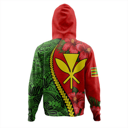 Hawaii Hoodie Tribal Polynesian With Hibiscus Flower