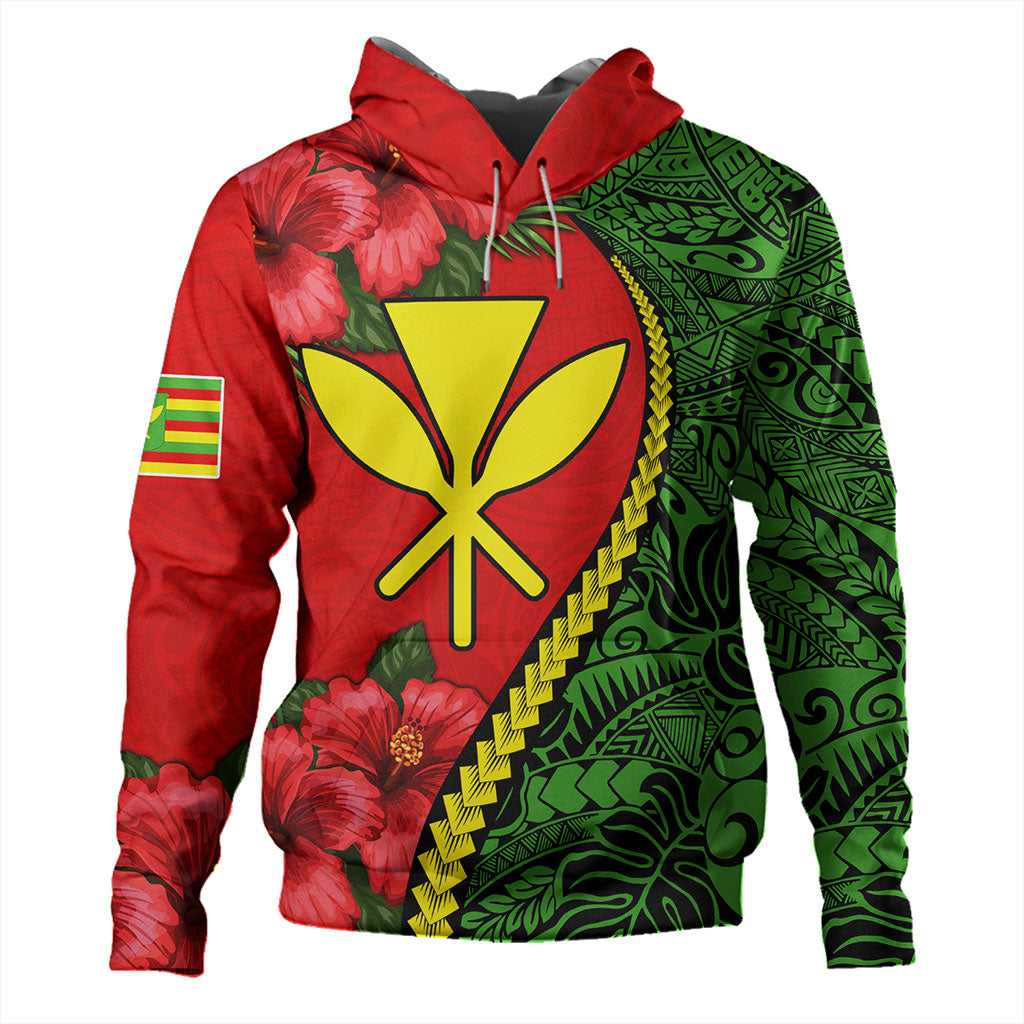 Hawaii Hoodie Tribal Polynesian With Hibiscus Flower