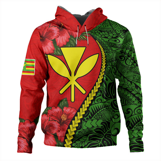 Hawaii Hoodie Tribal Polynesian With Hibiscus Flower