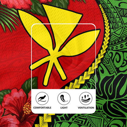 Hawaii Rugby Jersey Tribal Polynesian With Hibiscus Flower