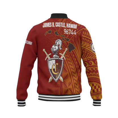 Hawaii James B. Castle High School Baseball Jacket - Knights With Shield Hawaii Patterns