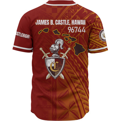 Hawaii James B. Castle High School Baseball Shirt - Knights With Shield Hawaii Patterns