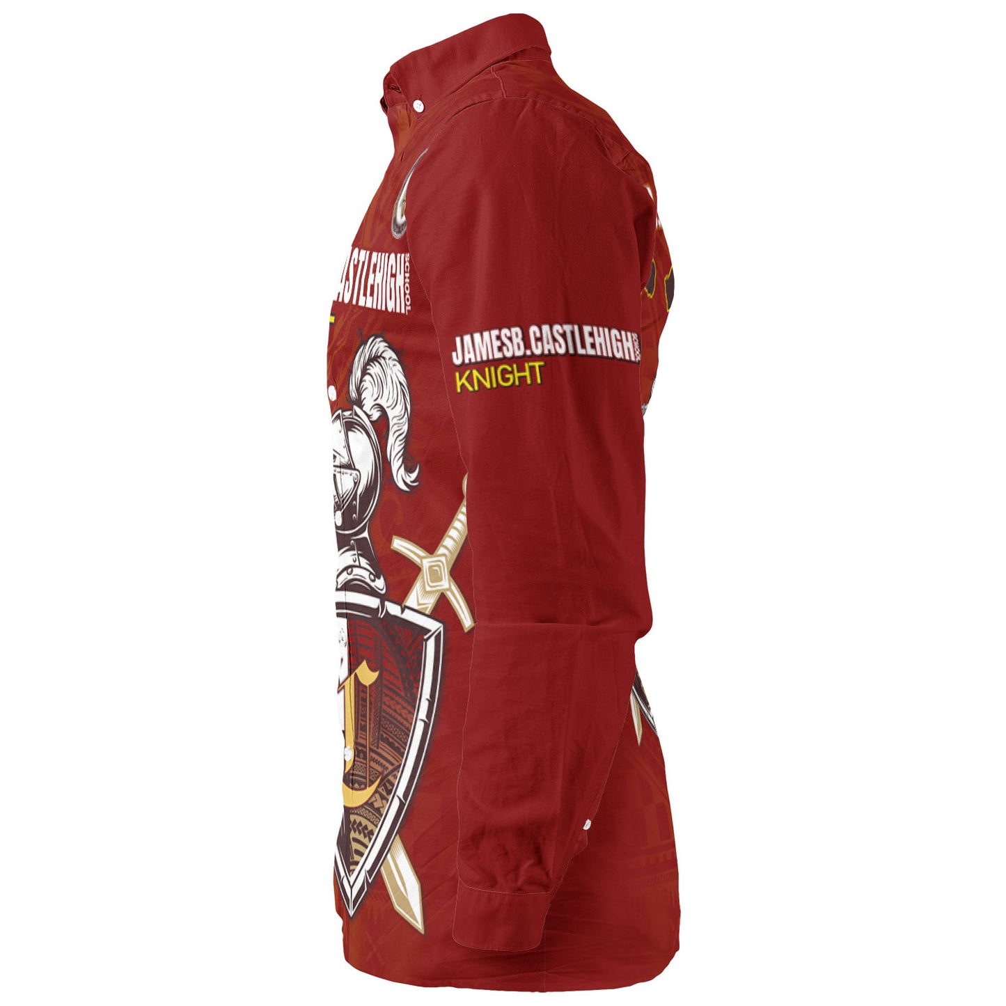 Hawaii James B. Castle High School Long Sleeve Shirt - Knights With Shield Hawaii Patterns