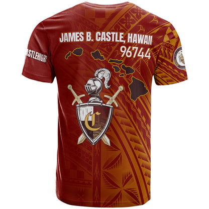 Hawaii James B. Castle High School T-Shirt - Custom Knights With Shield Hawaii Patterns