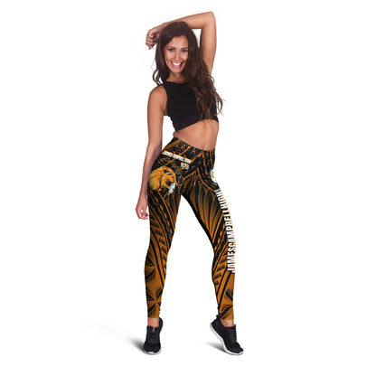 Hawaii James Campbell High School Legging - Head Saber Tooth Mascot Hawaii Patterns
