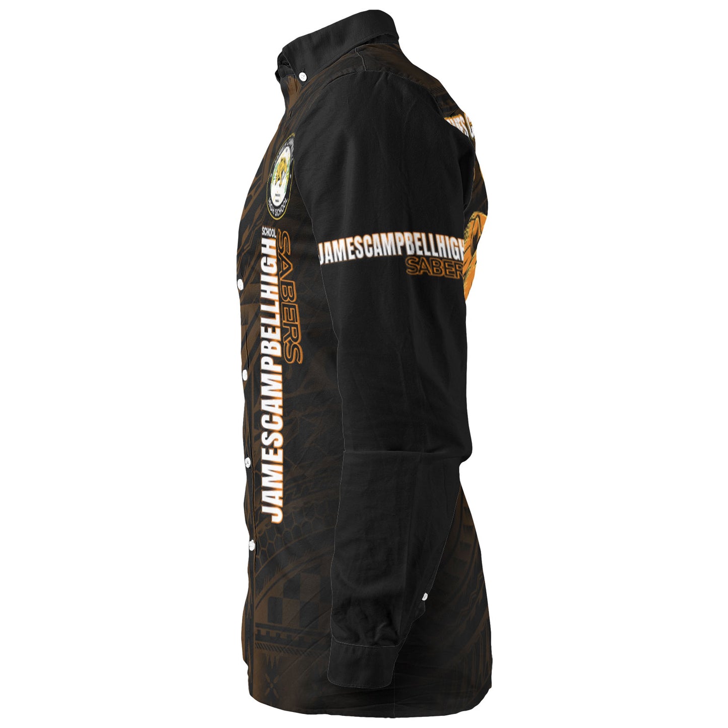 Hawaii James Campbell High School Long Sleeve Shirt - Head Saber Tooth Mascot Hawaii Patterns