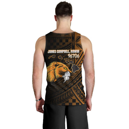 Hawaii James Campbell High School Tank Top - Head Saber Tooth Mascot Hawaii Patterns