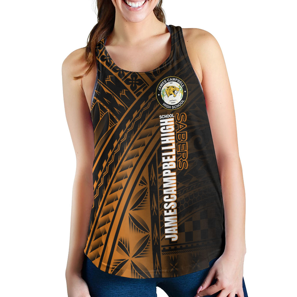 Hawaii James Campbell High School Women Tank - Head Saber Tooth Mascot Hawaii Patterns