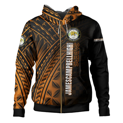 Hawaii James Campbell High School Hoodie - Custom Head Saber Tooth Mascot Hawaii Patterns