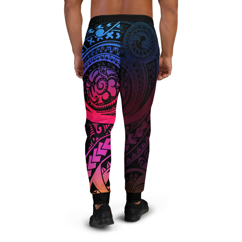 Hawaii Jogger - Polynesian Tattoo Rainbow Color Style