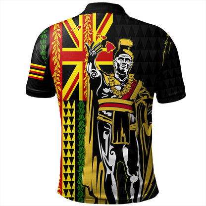 Hawaii Polo Shirt Kanaka King Aloha Flag With Flower Lie Beautiful