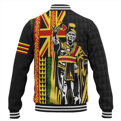 Hawaii Baseball Jacket Kanaka King Aloha Flag With Flower Lie Beautiful
