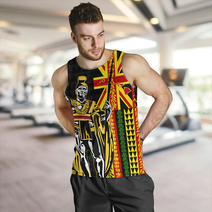 Hawaii Tank Top Kanaka King Aloha Flag With Flower Lie Beautiful