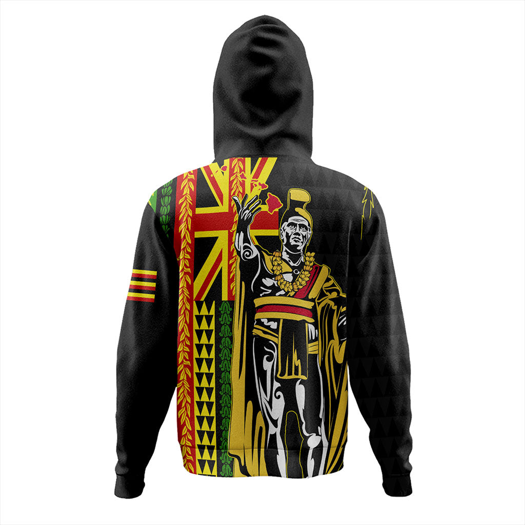 Hawaii Hoodie Kanaka King Aloha Flag With Flower Lie Beautiful