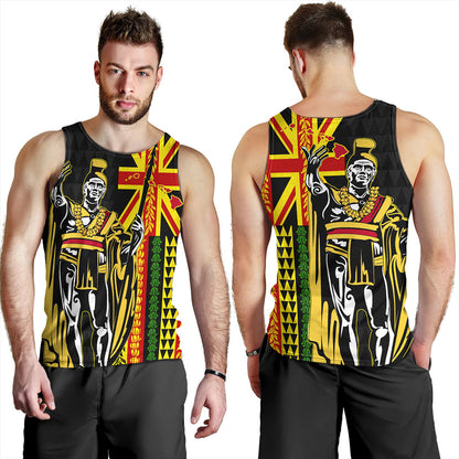 Hawaii Tank Top Kanaka King Aloha Flag With Flower Lie Beautiful