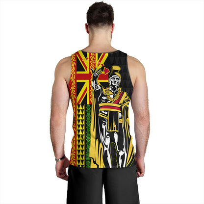 Hawaii Tank Top Kanaka King Aloha Flag With Flower Lie Beautiful