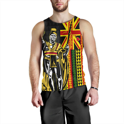 Hawaii Tank Top Kanaka King Aloha Flag With Flower Lie Beautiful