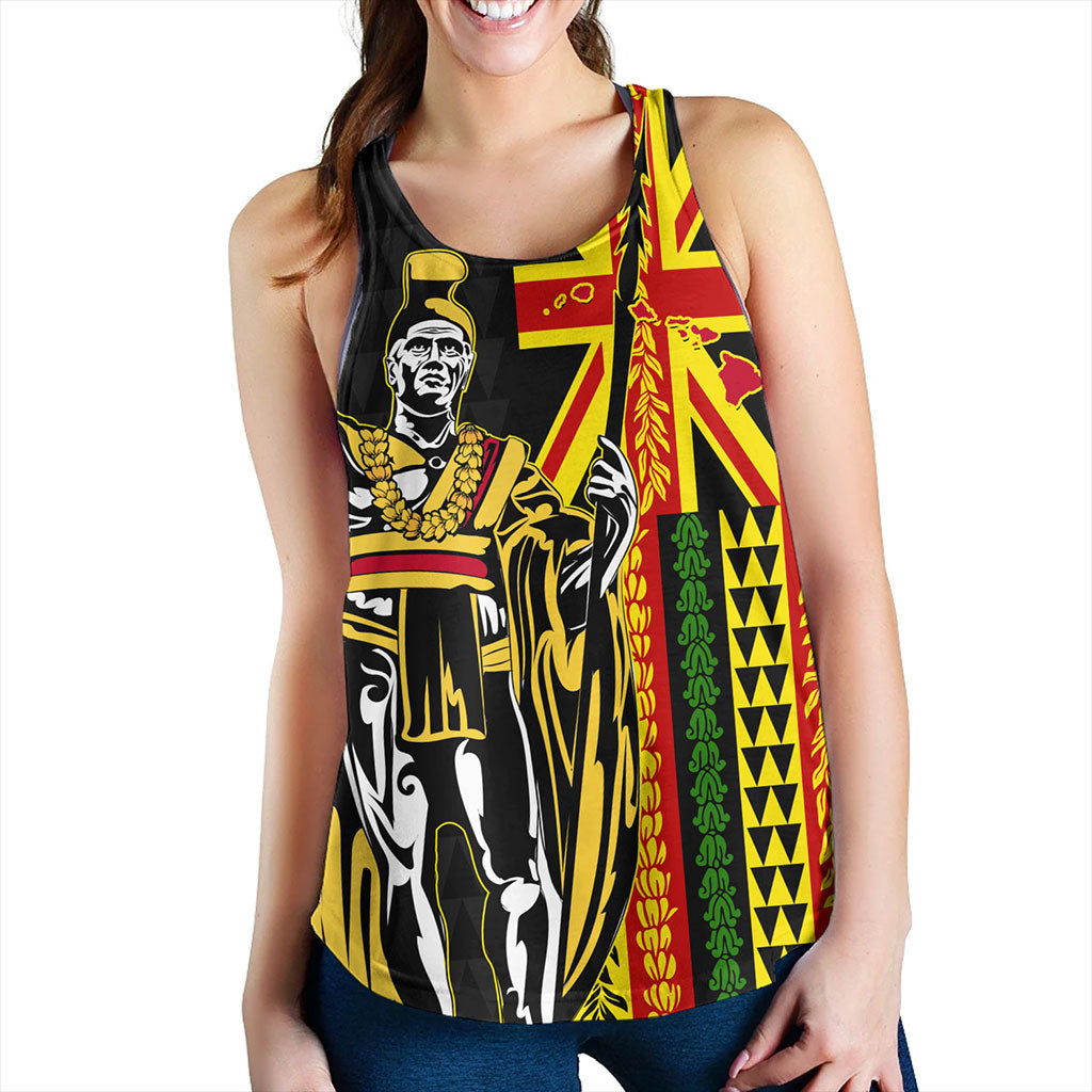 Hawaii Women Tank Kanaka King Aloha Flag With Flower Lie Beautiful