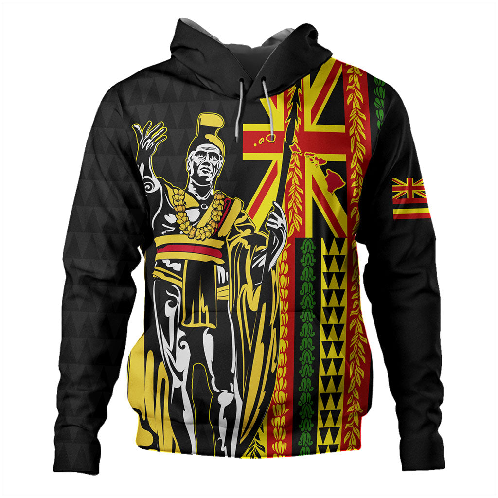 Hawaii Hoodie Kanaka King Aloha Flag With Flower Lie Beautiful