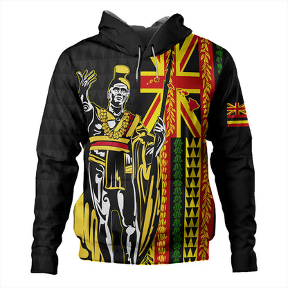 Hawaii Hoodie Kanaka King Aloha Flag With Flower Lie Beautiful