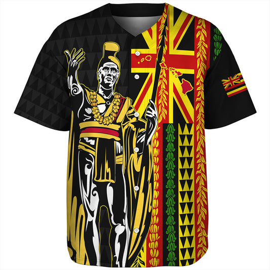 Hawaii Baseball Shirt Kanaka King Aloha Flag With Flower Lie Beautiful