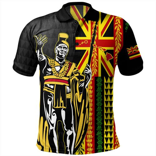 Hawaii Polo Shirt Kanaka King Aloha Flag With Flower Lie Beautiful