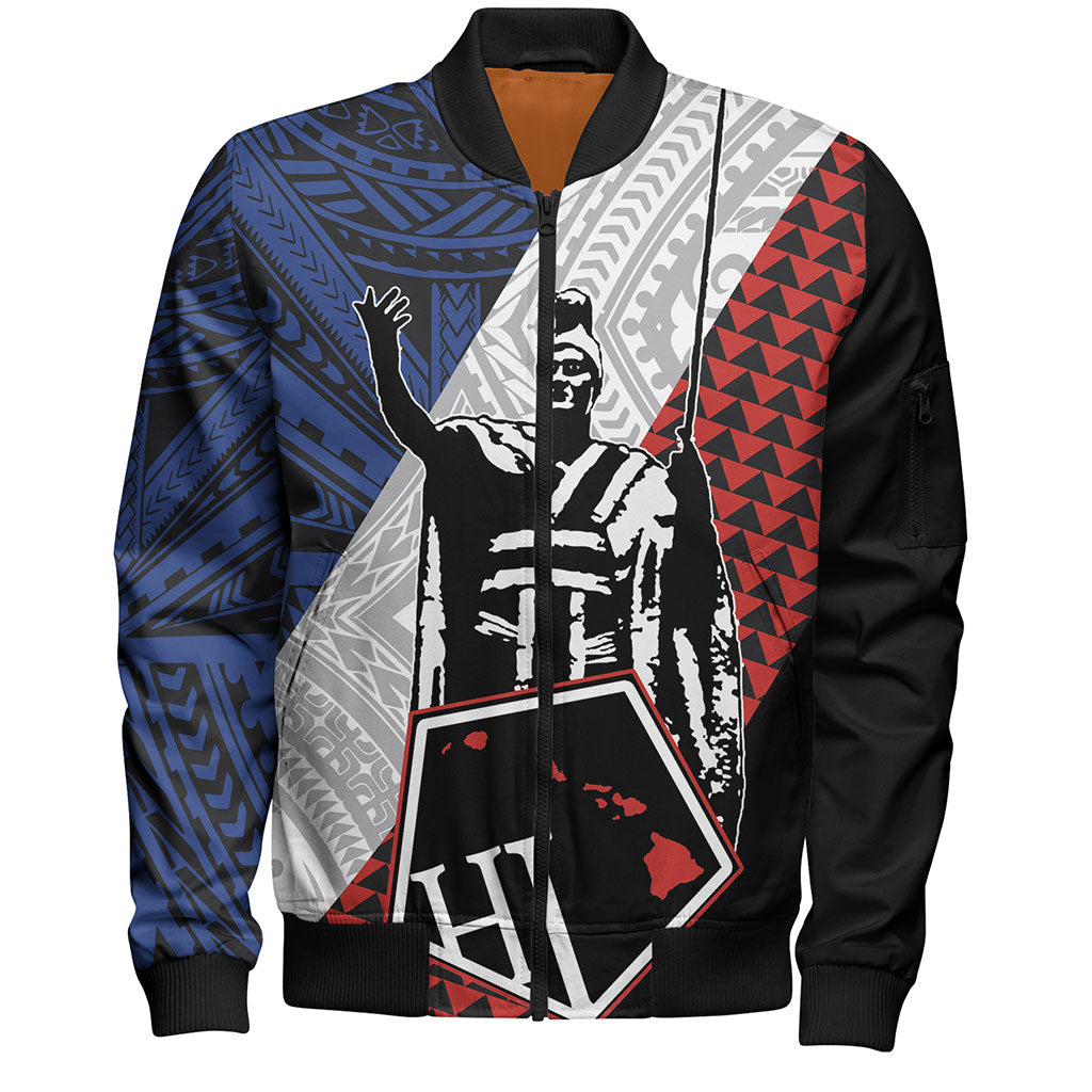 Hawaii Bomber Jacket Kanaka Maoli Cover Kakau Polynesian