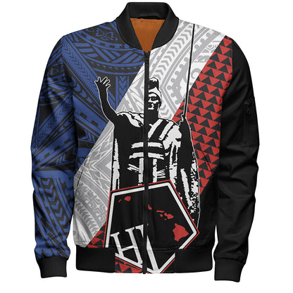 Hawaii Bomber Jacket Kanaka Maoli Cover Kakau Polynesian