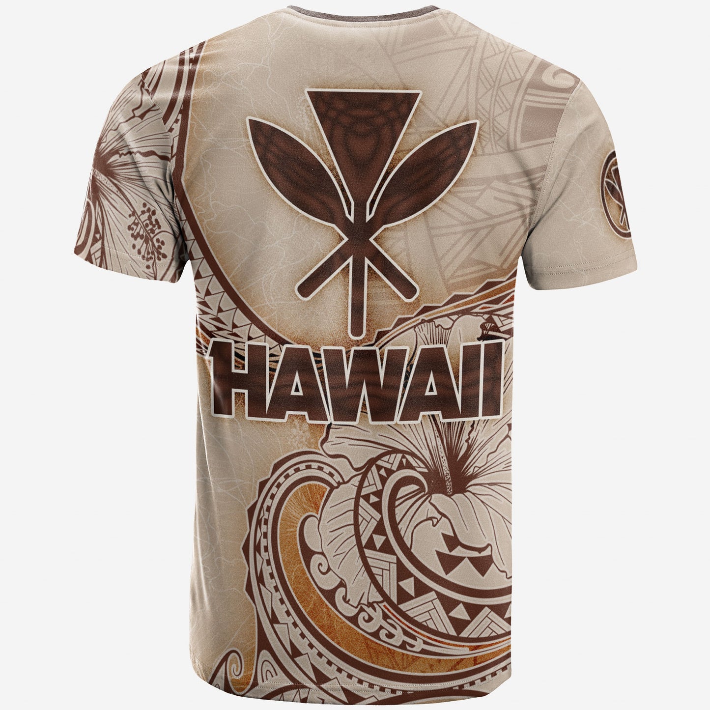 Hawaii Kanaka Maoli T-Shirt - Personalised Photo Hibiscus Flowers Vintage Style