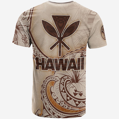 Hawaii Kanaka Maoli T-Shirt - Personalised Photo Hibiscus Flowers Vintage Style