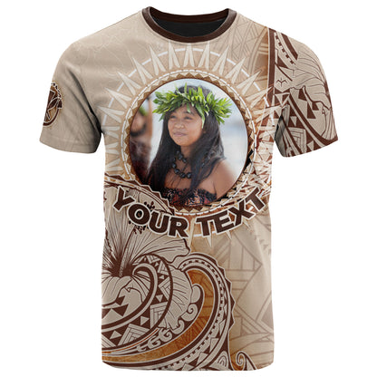 Hawaii Kanaka Maoli T-Shirt - Personalised Photo Hibiscus Flowers Vintage Style