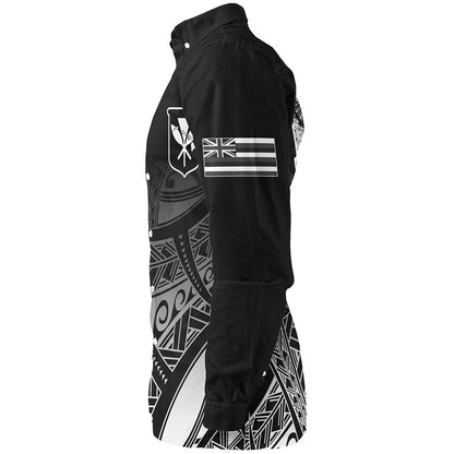 Hawaii Long Sleeve Shirt Kanaka Tribal Style Gradient