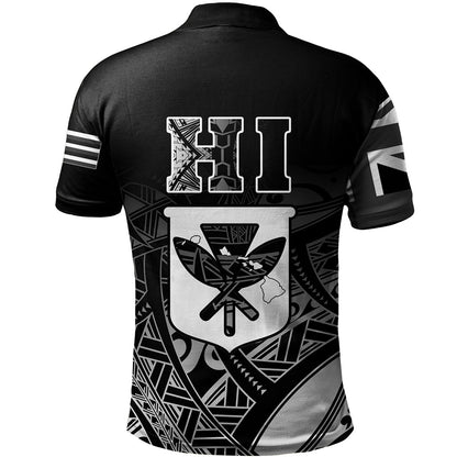 Hawaii Polo Shirt Kanaka Tribal Style Gradient