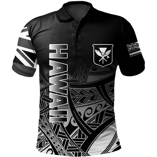 Hawaii Polo Shirt Kanaka Tribal Style Gradient