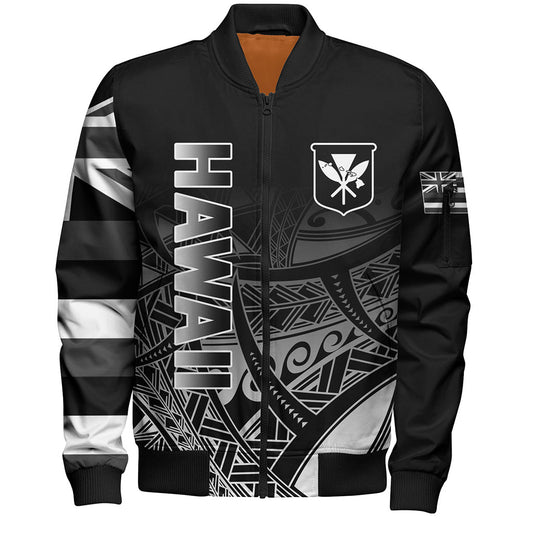 Hawaii Bomber Jacket Kanaka Tribal Style Gradient