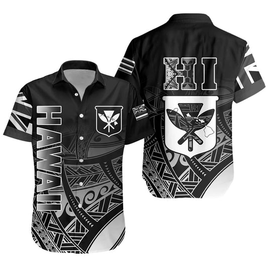 Hawaii Short Sleeve Shirt Kanaka Tribal Style Gradient