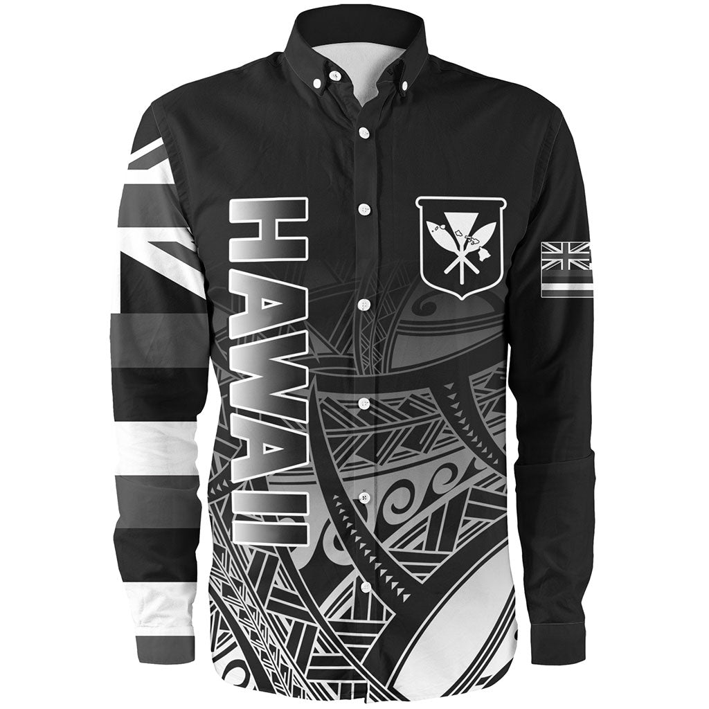 Hawaii Long Sleeve Shirt Kanaka Tribal Style Gradient