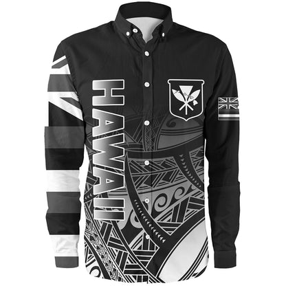 Hawaii Long Sleeve Shirt Kanaka Tribal Style Gradient