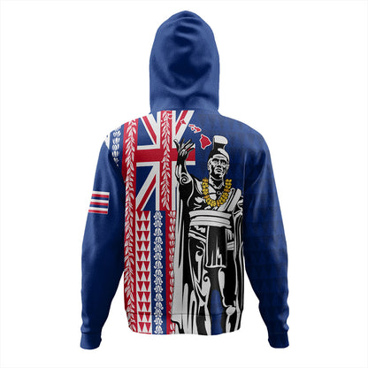 Hawaii Hoodie King Aloha Flag With Flower Lie Beautiful