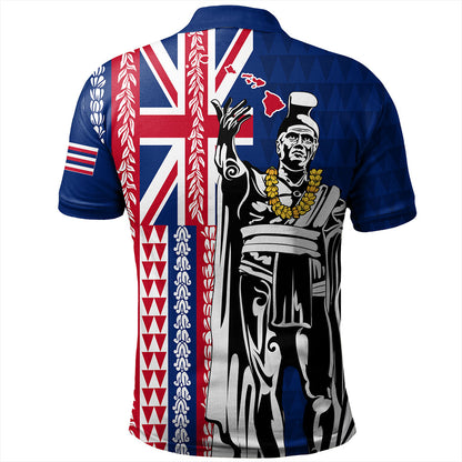 Hawaii Polo Shirt King Aloha Flag With Flower Lie Beautiful