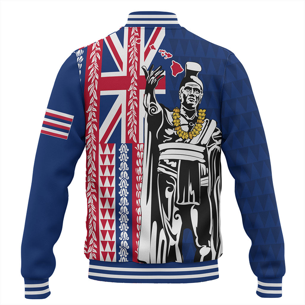 Hawaii Baseball Jacket King Aloha Flag With Flower Lie Beautiful