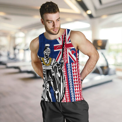 Hawaii Tank Top King Aloha Flag With Flower Lie Beautiful