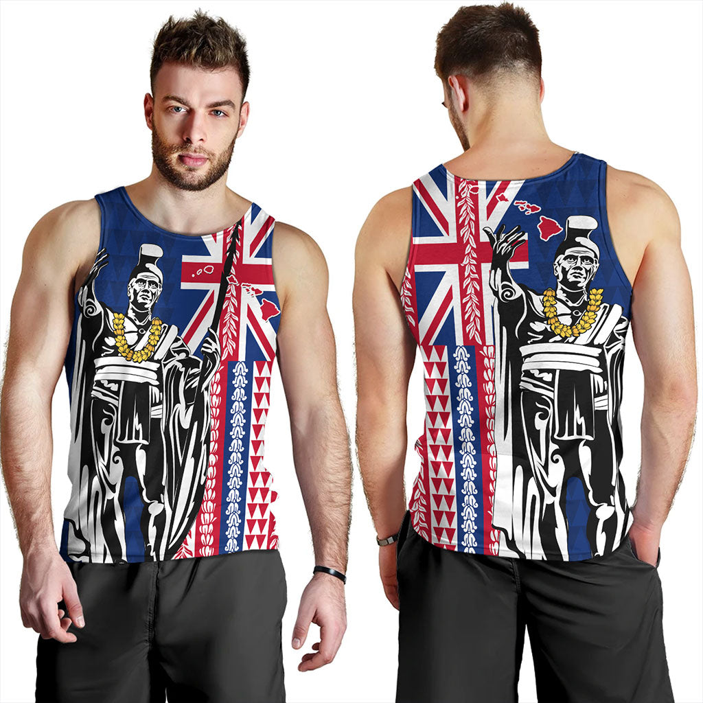 Hawaii Tank Top King Aloha Flag With Flower Lie Beautiful