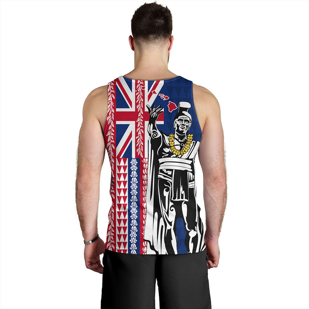 Hawaii Tank Top King Aloha Flag With Flower Lie Beautiful