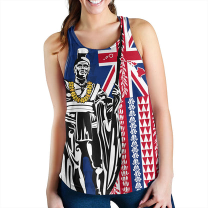 Hawaii Women Tank King Aloha Flag With Flower Lie Beautiful